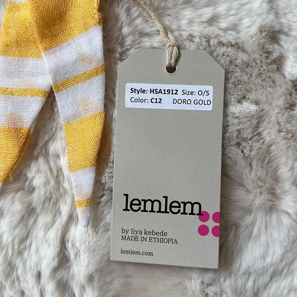 Lemlem Scrunchie Dora Gold C12 One Size Style HSA1912 - Picture 2 of 5